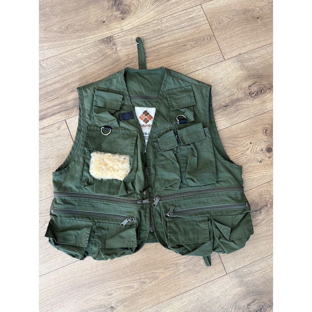 COLUMBIA S VTG Vintage vintage Fly fishing vest jacket Cargo Multi-pocket canvas